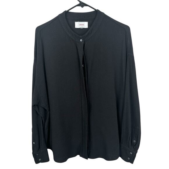 Xirena Shirt Womens Small Black Cotton Blend Relaxed Fit Casual Button Down Top - Picture 3 of 8